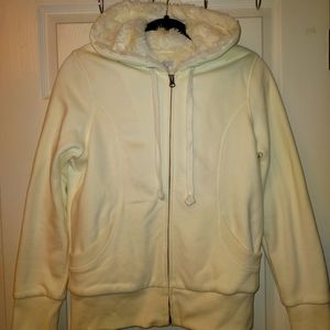 Off-white comfy zip up